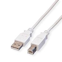 VALUE USB 2.0 kabel, type A-B, wit, 3 m