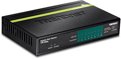 TRENDnet 8-poorts GREENnet Gigabit PoE+-schakelaar, TPE-TG82G, ondersteunt PoE- en PoE+-apparaten, 61 W PoE-begroting, 16 Gbps schakelcapaciteit, gegevens en stroom via Ethernet naar PoE-toegangspunten en IP-camera's