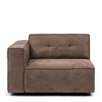 Rivièra Maison Modulaire Bank 'Brandon' Corner Arm Links, Scottish Suede, kleur Liver