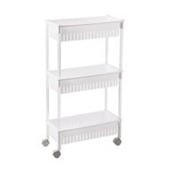 Benson Opbergrek op Wielen - 42 x 26 x 80 cm - 3 Niveaus - Wit