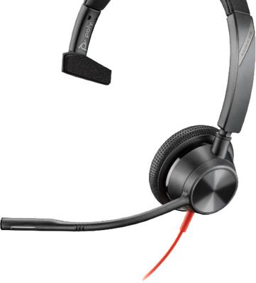 POLY 3315 Headset Bedraad Hoofdband Oproepen/muziek USB Type-C Zwart