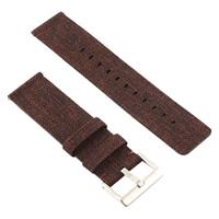 By Qubix - Canvas nylon bandje Compatible met Fitbit Versa 1/2 & Lite - Donker Bruin - Compatible fitbit bandje