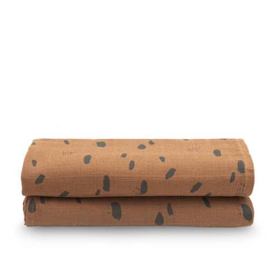 Jollein hydrofiel multidoek large 115x115cm - set van 2 Spot caramel