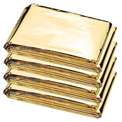 Nooddeken/reddingsdeken/isolatiedeken - 4x - 160 x 210 cm - goud - warmtedeken Nooddeken/reddingsdeken/isolatiedeken - 4x - 160 x 210 cm - goud - warmtedeken