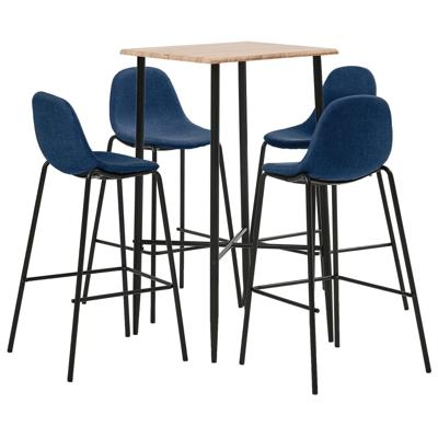 vidaXL 5-delige Barset stof blauw
