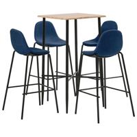 vidaXL 5-delige Barset stof blauw