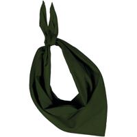 Bandana/hals zakdoek - olijfgroen - voor kind en volwassenen - polyester/katoen