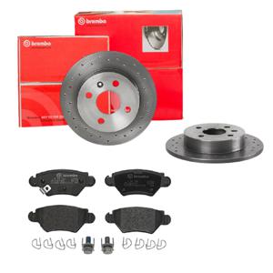 Remmenset, remschijf BREMBO, Remschijftype: Geperforeerd, Inbouwplaats: Achteras: , u.a. für Opel, Vauxhall, Chevrolet