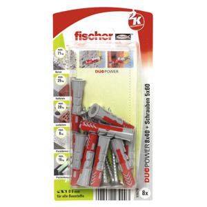 Fischer DUOPOWER 8 x 40 S 8 stuk(s) Schroef- & muurplugset 40 mm