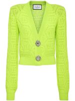 Philipp Plein cardigan crop à motif monogrammé - Jaune