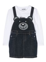 Moschino Kids ensemble jupe-salopette à motif Teddy Bear - Bleu