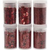 Creotime metallic glitter rood 6 x 5 gram