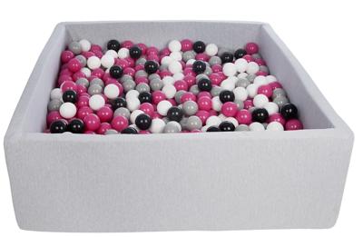 Viking Choice  Vierkante ballenbak 120x120 cm met 900 ballen zwart, wit, paars & grijs