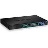 TRENDnet TPE-2840WS 28-poorts Gigabit Web Smart PoE+ Switch, 24 Gigabit poorten + 4 SFP-slots, PoE 10/100/1000 Mbps, 185 watt PoE-totaal vermogen, 56 Gbps schakelcapaciteit
