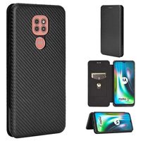 Motorola Moto G9 Play Flip Case - Koolstofvezel (Geopende verpakking - Bulkverpakking) - Zwart