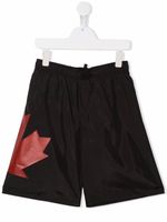 DSQUARED2 KIDS bermuda à imprimé feuille d'érable - Noir