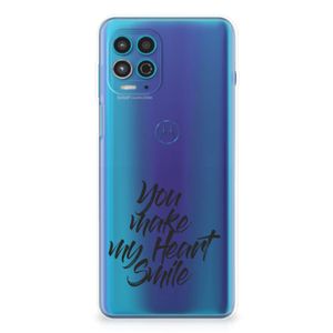 Motorola Moto G100 Siliconen hoesje met naam Heart Smile