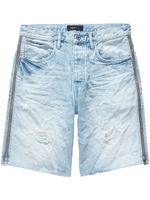 Purple Brand short en jean à effet délavé - Bleu