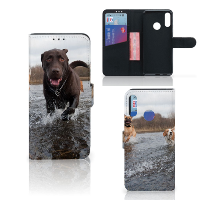 Motorola Moto E6 Plus Telefoonhoesje met Pasjes Honden Labrador