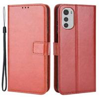 Motorola Moto E32s Wallet Case met Magnetische Sluiting - Bruin - thumbnail