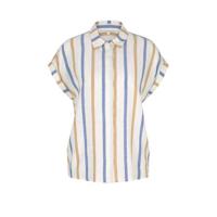 Tom Tailor Denim gestreepte blouse wit/blauw/oranje