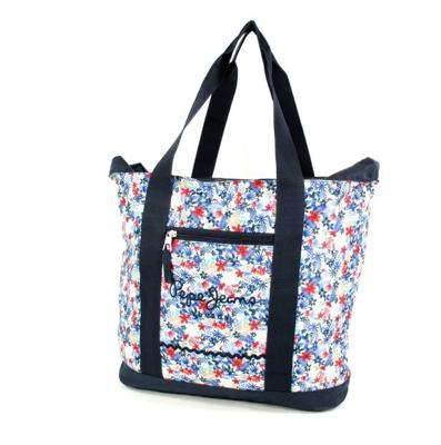 Shopper damestas URBAN Blauw bloemmotief