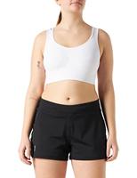Dames Korte Capri Sport Legging Elastische Broek Fitness Short Dubbellaags Hotpants ONPPERFORM, Colour:Black-2, Size:M