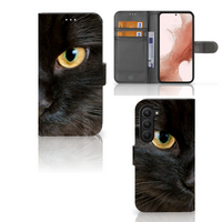 Samsung Galaxy S23 Telefoonhoesje met Pasjes Zwarte Kat