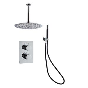 Saniclear Talpa Pro inbouwregendouche 20cm met plafond chroom-zwart