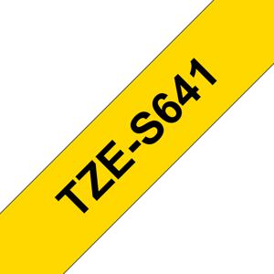 Brother TZe-S641 Labeltape extra sterk klevend Tapekleur: Geel Tekstkleur: Zwart 18 mm 8 m