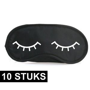 10x Zwart slaapmaskertje met slapende ogen   -