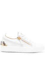 Giuseppe Zanotti baskets en cuir à zips - Blanc