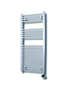 Sanicare elektrische design radiator 45x112cm zilvergrijs met thermostaat rechts chroom