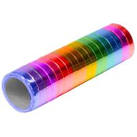 6x Rollen serpentine metallic regenboog kleuren 4 meter   -