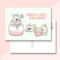 CutieSquad Ansichtkaart - Lazy birthday (LIMITED!)