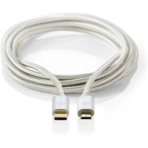 Kabel USB 2.0 | Type-C male - Micro-B male | 3,0 m | Aluminium