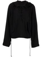 Yohji Yamamoto hoodie à détail de laçage - Noir