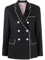 Thom Browne manteau en laine à boutonnière croisée - Noir