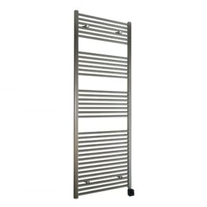 Sanicare elektrische design radiator 45x112cm inox-look met Bluetooth en thermostaat rechts chroom