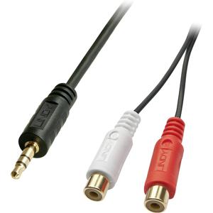 LINDY 35678 35678 Jackplug / Cinch Audio Adapter [1x Jackplug male 3,5 mm - 2x Cinch-koppeling] Zwart