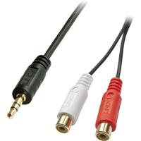 LINDY 35678 35678 Jackplug / Cinch Audio Adapter [1x Jackplug male 3,5 mm - 2x Cinch-koppeling] Zwart - thumbnail