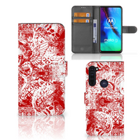 Telefoonhoesje met Naam Motorola Moto G Pro Angel Skull Rood