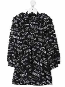 MSGM Kids robe à logo imprimé - Noir