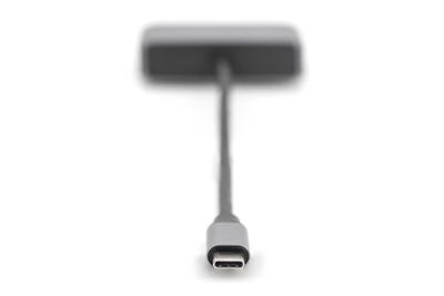 Digitus DA-70825 Mini-displayport / USB-C / VGA Adapter [1x USB-C - 2x Mini-DisplayPort bus, VGA-bus] Zwart Afgeschermd, Rond 0.2 m