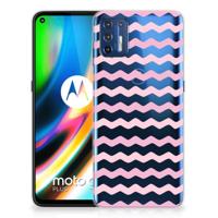 Motorola Moto G9 Plus TPU bumper Waves Roze