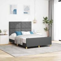 vidaXL Bedframe stof donkergrijs 160x200 cm