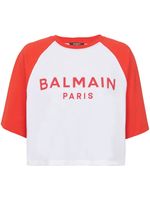 Balmain t-shirt en coton à logo imprimé - Blanc