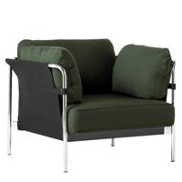HAY Can Fauteuil - Groen Steelcut / Zwart Canvas / Chroom Frame
