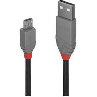 Lindy 36735 Anthra Line USB-kabel 5 m USB A Micro-USB B Mannelijk Zwart, Grijs - thumbnail