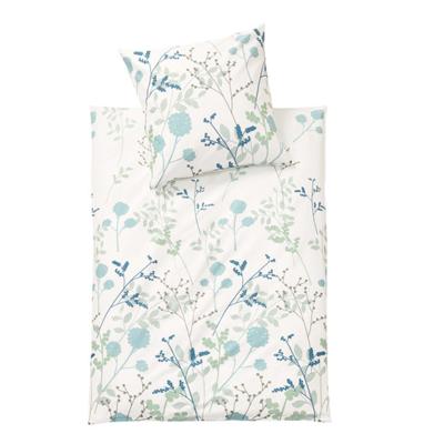 Beddengoedset van fijn bio-flanel, 2-dlg, salie-natuur 80 × 80 + 155 × 220 cm